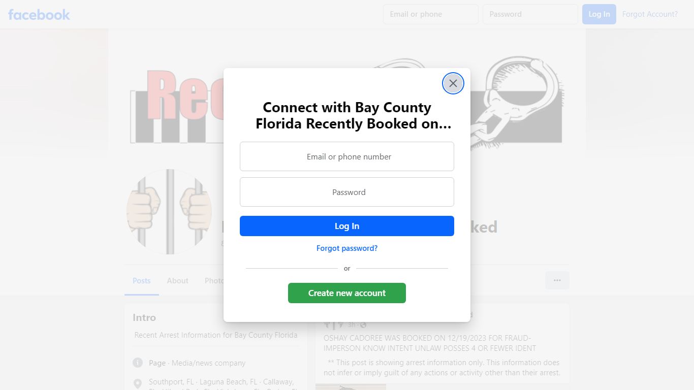 Bay County Florida Recently Booked - Facebook